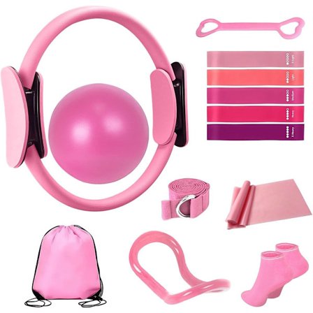 13-delt Pilates Udstyrssæt til Kvinder - Yoga & Fitness Sæt - Pilates Træningssæt til Hjemmet