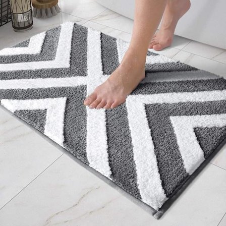 Halkskyddad badrumsmatta Mjukt vattenabsorberande mikrofiber duschmatta Mach