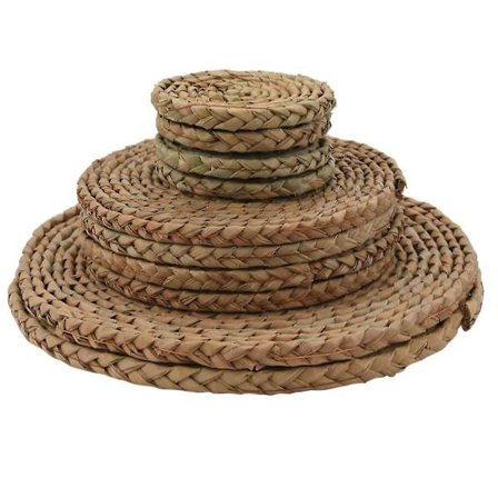 10 stk. Runde Vævede Dækkeservietter Skridsikre Varmebestandige Måtter Til Bord, Gryder, Pander Tekander I Køkken, 12 I