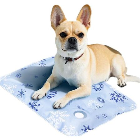 Kølemåtte til hunde og katte, selvkølende, klar til brug, ideel til hunde og katte, 40 x 50 cm, blå