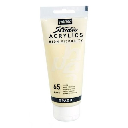 Akrylfärg - Pébéo - Studio - Elfenbensvit - 100 ml - Satin - Professionell
