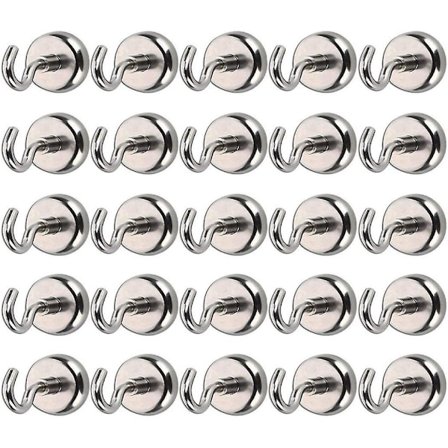 Piao Set med 25 Magnetiska Krokar Neodymmagneter Krok 10 Kg Dragningskraft