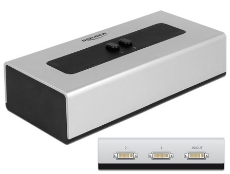 Delock Switch DVI 2 port manual bidirectional - skjerm-switch - 2 porter