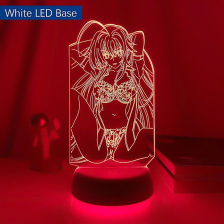 Anime LED-lampa High School Dxd Rias Gremory för sovrumsdekor nattlampa födelsedagspresent rum 3d-ljus Manga High School DxdVit LED-bas