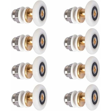 Duschdörrulle, skjutdörrhjul Duschkabin Dörrrullar Ersättningshjul för rulle med hjuldiameter 27mm, 8 stycken