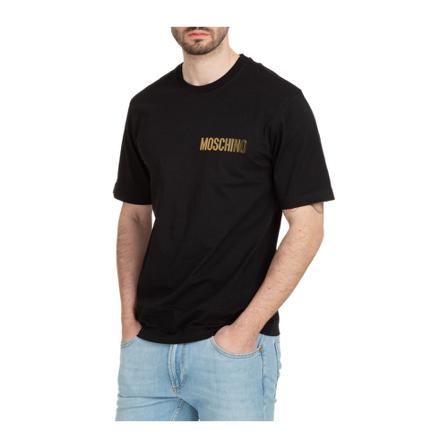 Moschino, short sleeve t-shirt crew neckline Czarny, Mężczyzna, Rozmiar: M