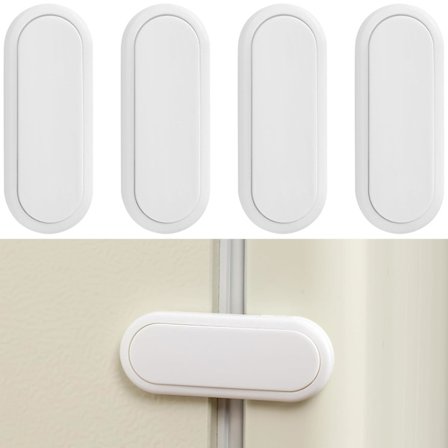 Børnesikre Skabslåse, Sikkerhedslåse til Børn med Selvklæbende Tape til Køleskabe, Ovne, Kommoder, Garderober, Spærrer, Uden Boring, Multifunktionelle