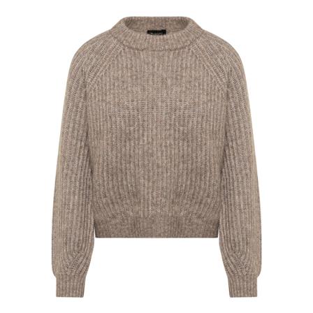 Sand, Round-neck Knitwear Bruin, Dames, Maat:XS