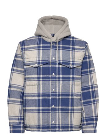 VANS Piedmont Hooded Plaid Shacket - Blue - XL