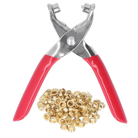 Grommet Hul Pliers Sæt Multifunktionel Metal Øje Nitte Punch Pliers med 100 stk 4mm Knap
