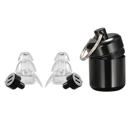 INF Højeffektive støjreducerende ørepropper 1 par med etui Sort