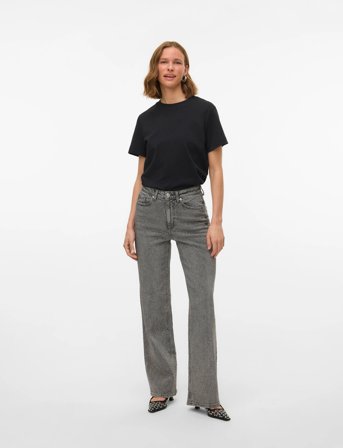 Vero Moda Awnaima Ss O-Neck T-Shirt Noos - Black - M