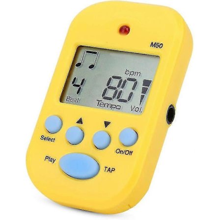 Digital Metronom, Mini Digital Beat Tap M50 Tempo Metronom Clip Musikinstrument (gul)