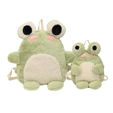 Söt Tecknad Crossbody Väska & Axelväska – Fluffig Grön Stor Djurhandväska för Kvinnor & Flickor