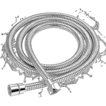 Dusjslange 2m, Krom Fleksibel Universell Dusjslange Utvidbar Rustfritt Stålslange Anti-eksplosjon