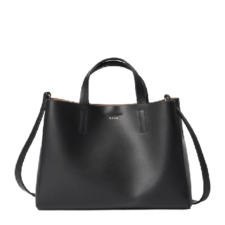 Wera Liten toteväska i skinn PINZA Handväskor Svart ONESIZE