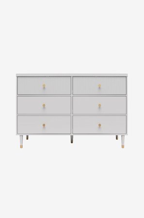 CosmoLiving by Cosmopolitan - Kommode 6 skuffer Elizabeth - Grå - Kommoder - Fra Homeroom