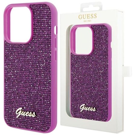 Guess Disco Metal Script-deksel til iPhone 14 Pro Max - fuchsia