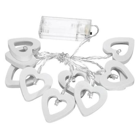 1,5 m 10 LED-lys med trehjerter - Valentinsdag-festdekorasjon