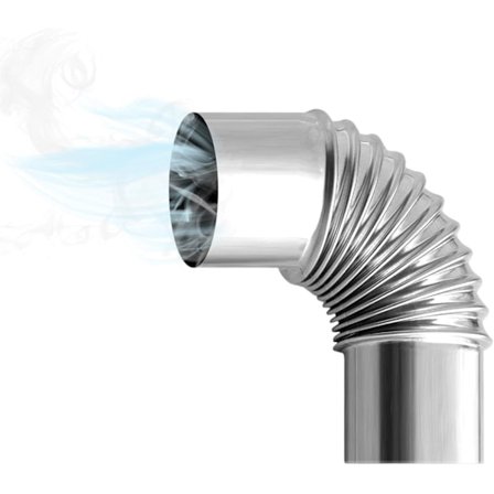 90 Graders Albue Røykrør 60mm Diameter Varmebestandig Rustfritt Stål for Vedovn, 90 Graders Albue Rør