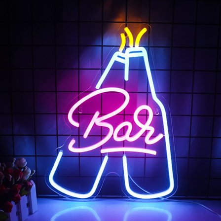 Bar Neonskilte, Flerfarvet Neon Bar Skilt til Vægdekoration, Lys LED Skilt Lys med USB Drevet til Hjemmebar, Klub, Bistro, Fest