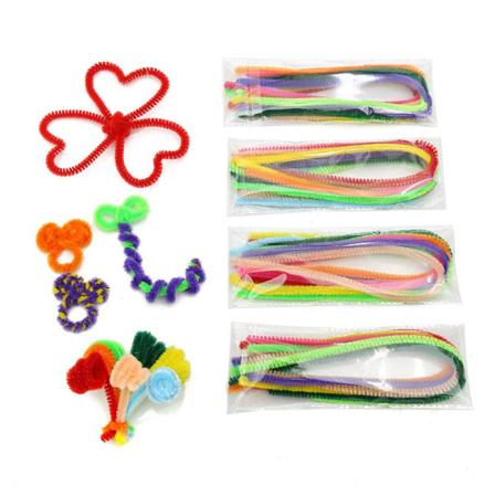 100 st Rörrenare Pom Poms Craft Wiggle Finger Training Självhäftande Diverse färger Diverse storlekar för konsthantverk
