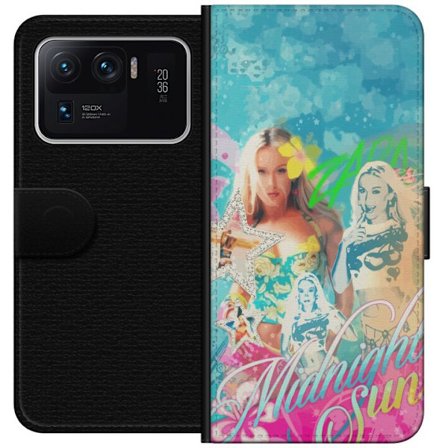 Yhteensopiva Lompakkokotelo Xiaomi Mi 11 Ultra Seikkailumaailma Steve, Creeper ja eläimillä värikkäässä palikkagrafiikassa