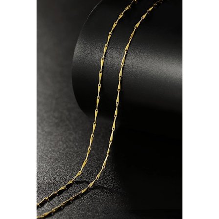 Ægte 14k guldfarvet halskæde til kvinder, vandbølgekæde, slangeben/stjerne/krydskæde, 18 tommer halskædevedhæng, delikate smykker