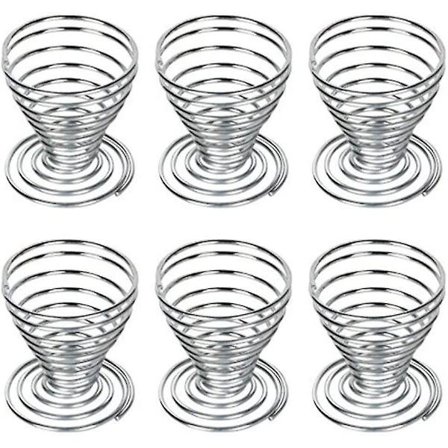 6 stk Rustfritt Stål Fjærtråd Bakt Egg Kopper Holder Stativ (FMY)