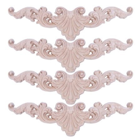 4x Utskjæringer På Applikasjonsramme R Møbelhåndverk Ubehandlet Type: 20 X 5cm