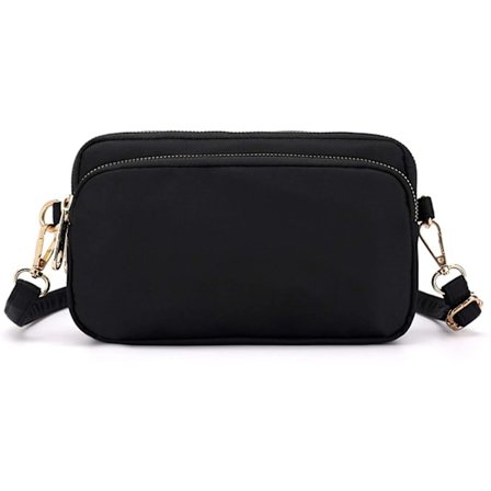 Naisten pienet olkalaukut, monilokeroiset crossbody-lompakot, rennot rannelaukut, musta