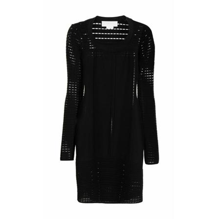 Genny Knitted Kjole Sort, Dame