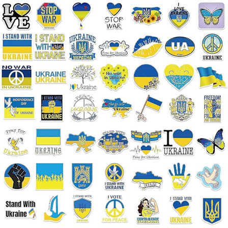 50 kpl/pakkaus I Stand With Ukraine -tarra - Tue Ukrainan