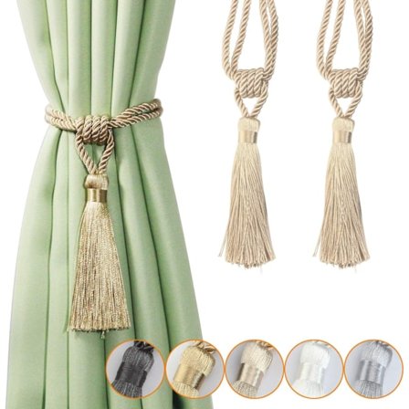 Gardinknytere med dusk, gardinknytere i tau, håndlagde gardinknytere