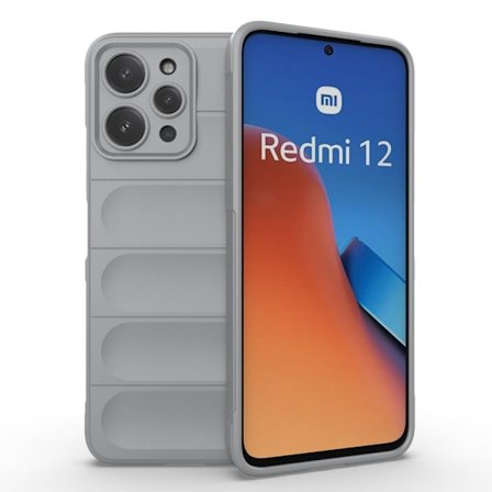 Mjukt greppformat Xiaomi Redmi 12 skal - Silver/Grå