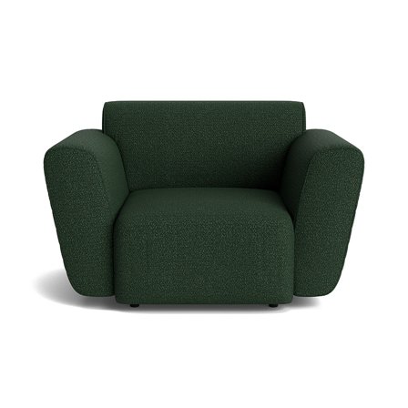 Monday Sessel in Raisa Grün, moderner Polstersessel mit breiten Armlehnen, bequemer Loungesessel für das Wohnzimmer, 78cm Breite, einfarbig.