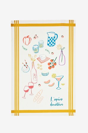 Coucke - Keittiöpyyhe L'Apero Dinatoire 50x75 - Valkoinen - Keittiöpyyhkeet - - Homeroom