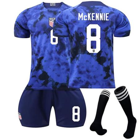 Argentina Borta Set #22 #10 #21 #11 T-shirt Fotbollsuniform No.8 Weston Mckennie L