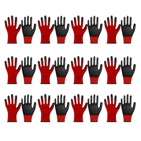 12 par arbejdshandsker Arbejdshandske Gummi Vandtæt Ikke-glide Maler