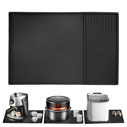 Silikone kaffemaskine måtte med hævet kant, kaffebar måtte til bordplade kaffebar tilbehør, 61*40.5*1.1cm