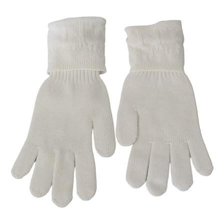 Costume National, Wool Knitted Wrist Length Gloves Wit, Heren, Maat:ONE Size
