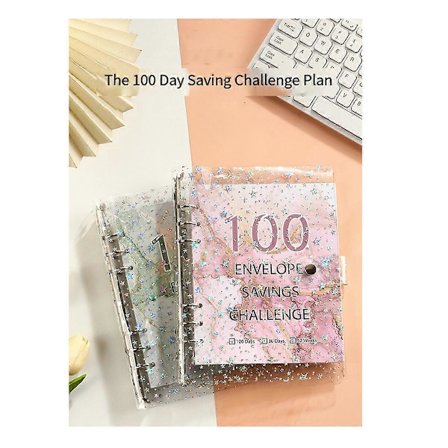 100 Kuvert Udfordring Mappe Opsparingsmappe til Spar 5050 med Kontantkuverter til Budgetplanlægning