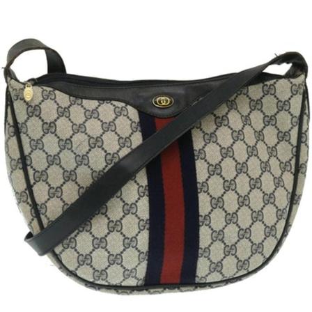 Gucci Vintage, Pre-owned Leather Shoulder Bag Blauw, Dames, Maat:ONE Size,leer
