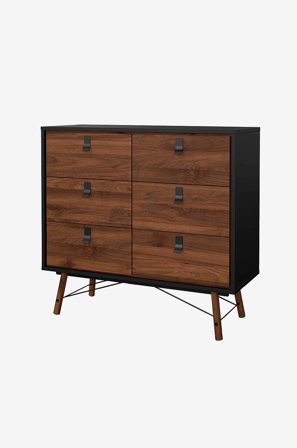 Tvilum - Dobbelt kommode Ry, 6 skuffer - Brun - Garderobeskab - Fra Homeroom