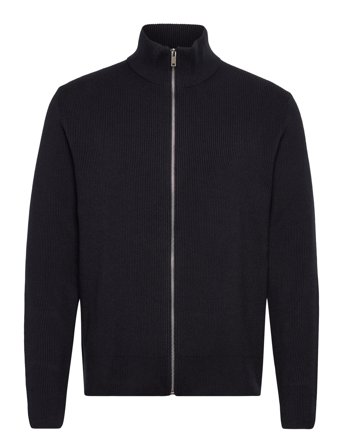 Lindbergh Knitted Zip Cardigan - Black - M