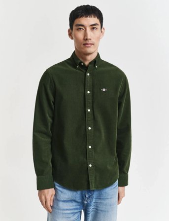 GANT Reg Corduroy Shirt - Green - M