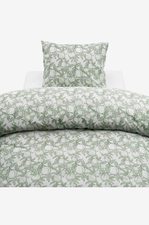 Borganäs of Sweden - Dynebetræk sæt Granatæble - Grøn - Sengesæt - 150X210 - Fra Homeroom