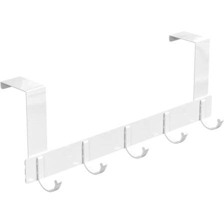 5 koukun oviripustin, oven-the-door-vaateripustin, alumiininen oven-the-door-koukku ilman porausta, sopii kylpyhuoneen oveen, makuuhuoneen oveen, 