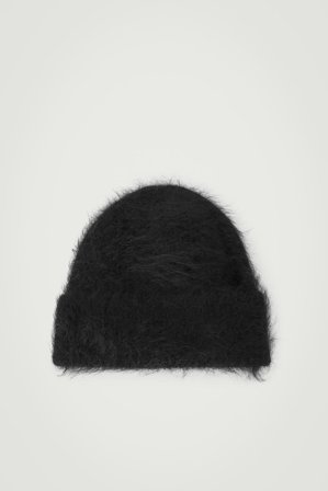 COS Women's Gorro Beanie En Canalé De Mohair in Negro