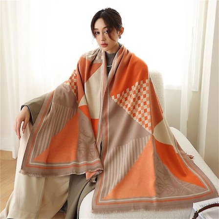 Tjock Pläd Brand Vinter Wraps Dam Scarf Lyx Cashmere filt Bufanda Dubbelsidig Pashmina Foulard Sjal Stoles Scarves Ny